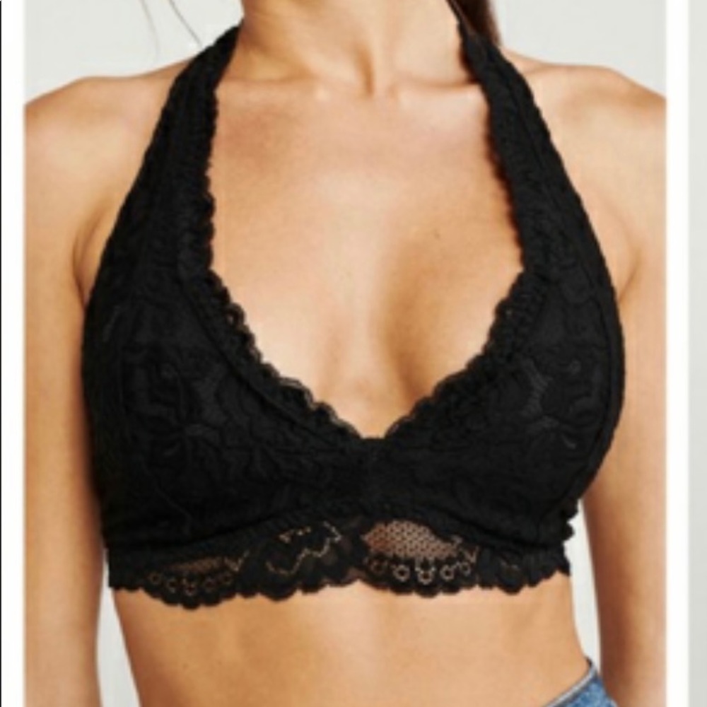 Black Lace Halter Bralette
